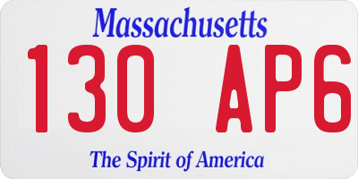 MA license plate 130AP6