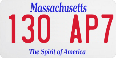 MA license plate 130AP7