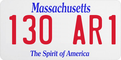 MA license plate 130AR1