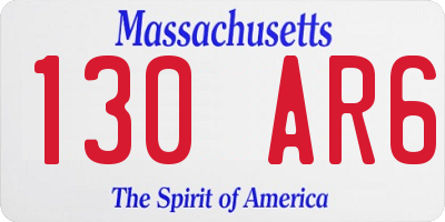 MA license plate 130AR6