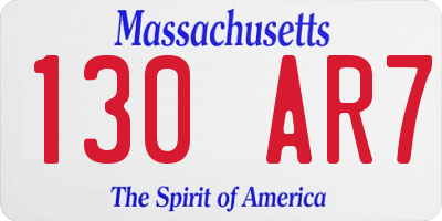 MA license plate 130AR7