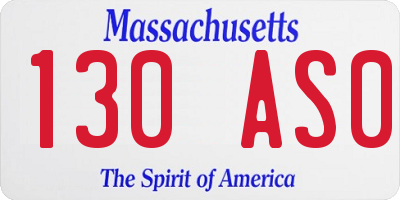 MA license plate 130AS0