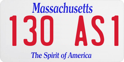 MA license plate 130AS1