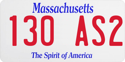 MA license plate 130AS2