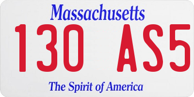 MA license plate 130AS5