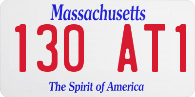 MA license plate 130AT1