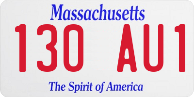 MA license plate 130AU1