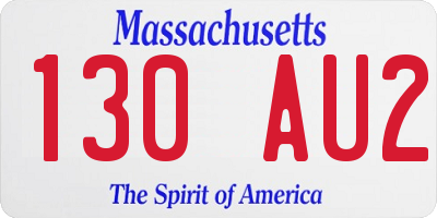 MA license plate 130AU2