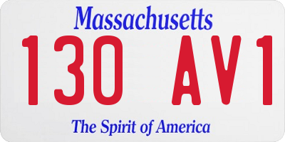 MA license plate 130AV1