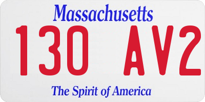 MA license plate 130AV2
