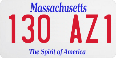 MA license plate 130AZ1