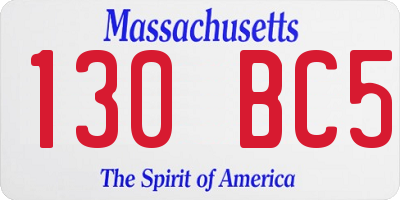 MA license plate 130BC5