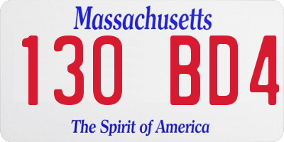 MA license plate 130BD4