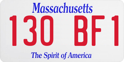 MA license plate 130BF1