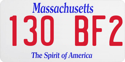 MA license plate 130BF2