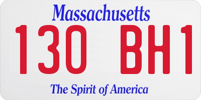 MA license plate 130BH1
