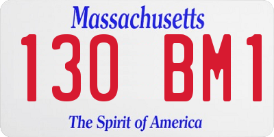 MA license plate 130BM1