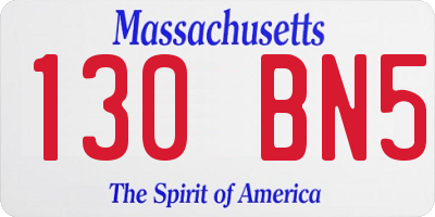 MA license plate 130BN5