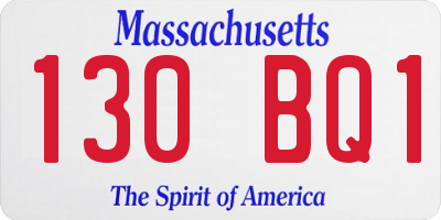 MA license plate 130BQ1