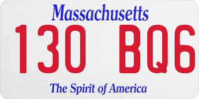 MA license plate 130BQ6