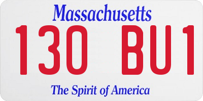 MA license plate 130BU1