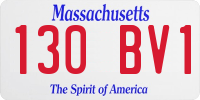 MA license plate 130BV1
