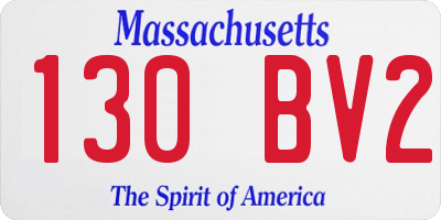 MA license plate 130BV2