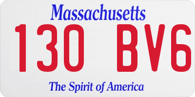MA license plate 130BV6
