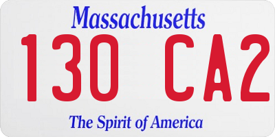 MA license plate 130CA2