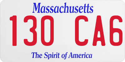 MA license plate 130CA6