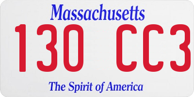 MA license plate 130CC3