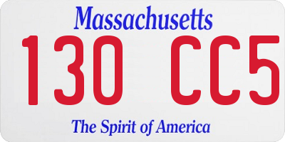 MA license plate 130CC5