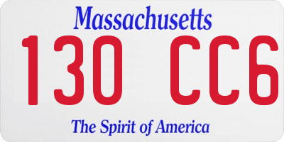 MA license plate 130CC6