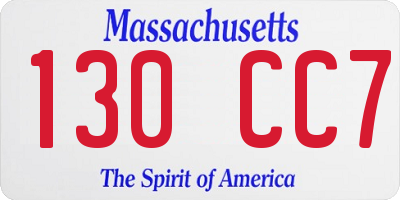 MA license plate 130CC7