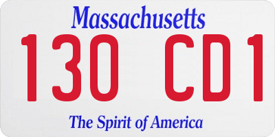 MA license plate 130CD1