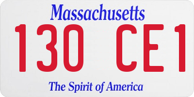 MA license plate 130CE1