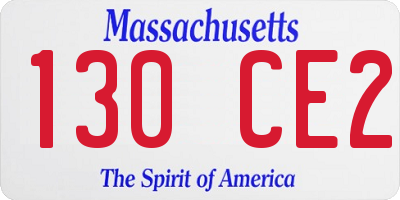 MA license plate 130CE2