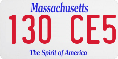 MA license plate 130CE5