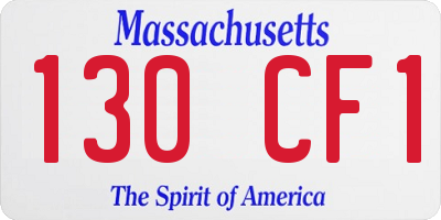 MA license plate 130CF1