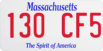 MA license plate 130CF5
