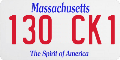 MA license plate 130CK1