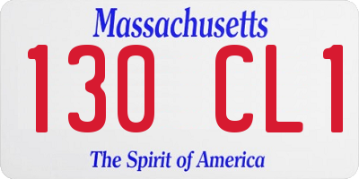 MA license plate 130CL1