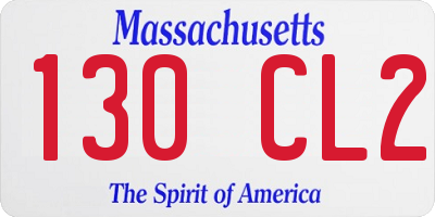MA license plate 130CL2