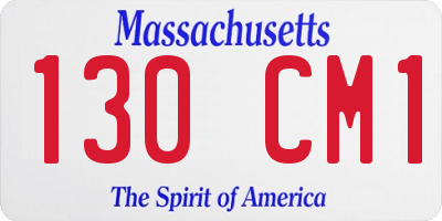 MA license plate 130CM1