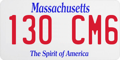 MA license plate 130CM6