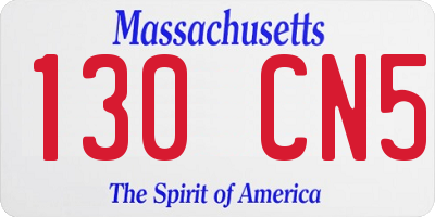 MA license plate 130CN5