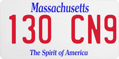 MA license plate 130CN9