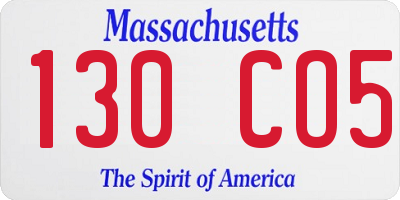 MA license plate 130CO5