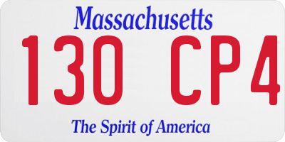 MA license plate 130CP4