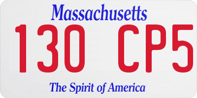 MA license plate 130CP5
